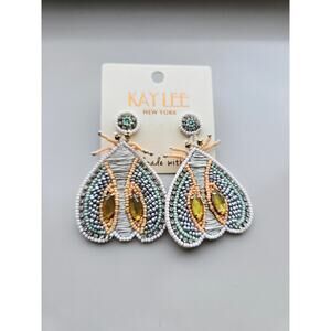 Kay Lee Glass Beaded Bug Earrings New